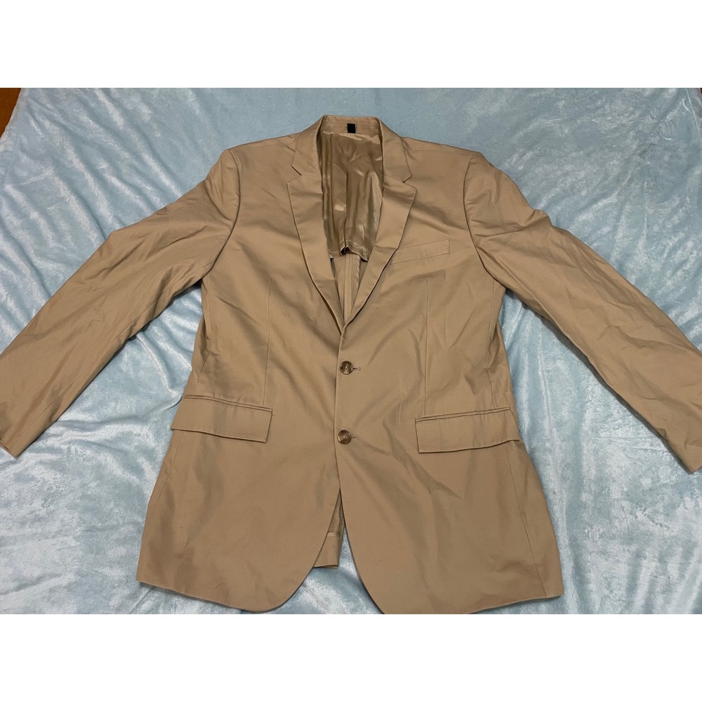 J.Crew Thompson Blazer Mens 42L Khaki Tan Chino 2-Button Sport Coat Double Vent